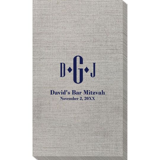 Condensed Monogram with Text Bamboo Luxe Guest Towels